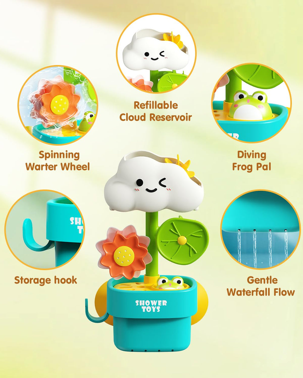 Humzo Toddler Bath Toy with Suction Cup – secure, easy to reposition