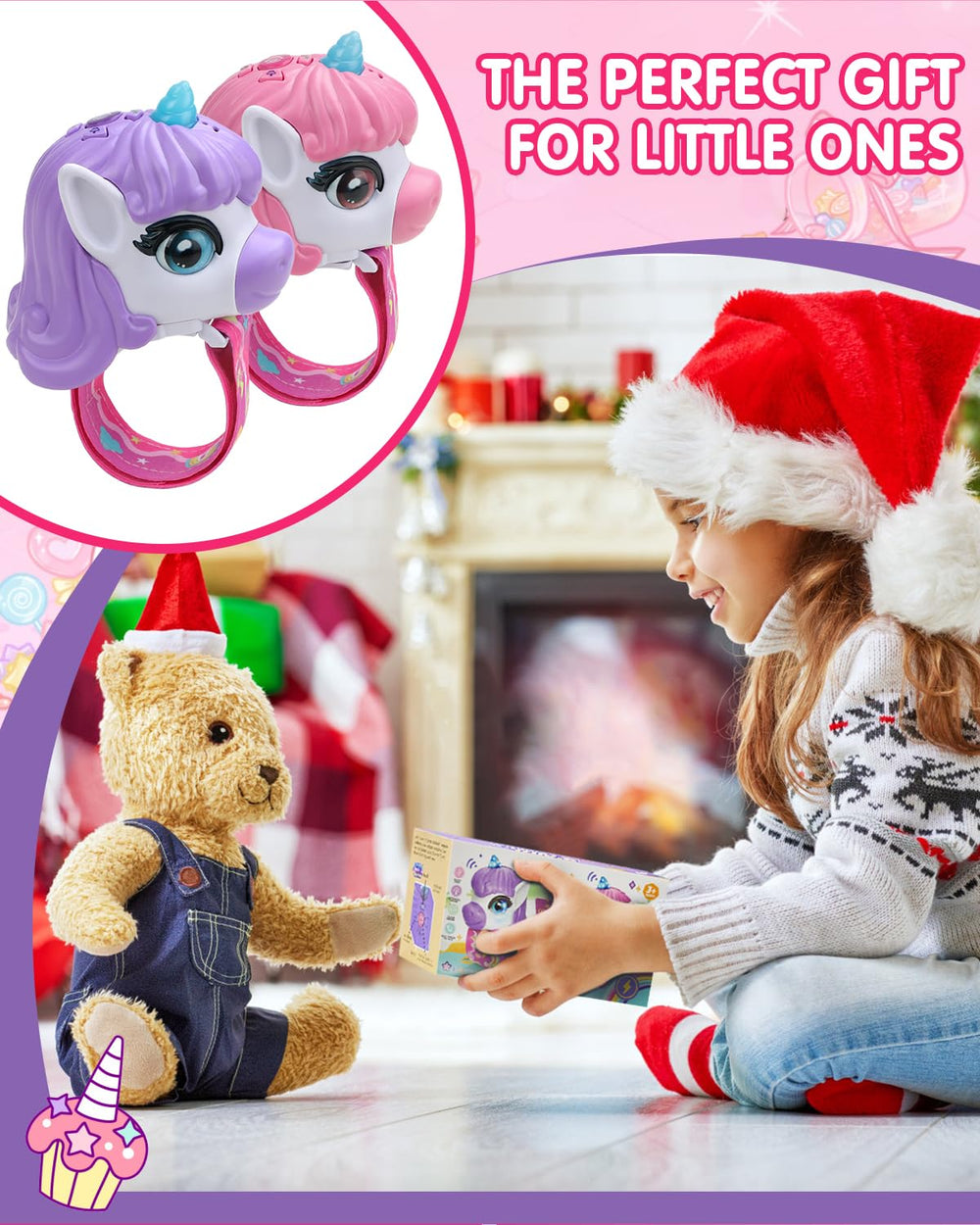 Humzo unicorn walkie talkies gift-ready packaging for holidays and birthdays.