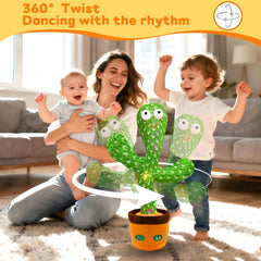 Hunfur cactus toy dancing motion highlights lively play.