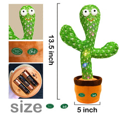 Bright LED glow enhances nighttime play with Hunfur cactus toy