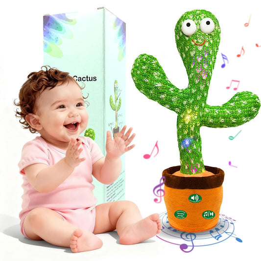 Hunfur dancing mimicking cactus toy entertains toddlers with playful movements for family bonding.