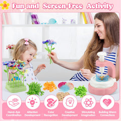 Hunfur flower maker tool set ready for kids to assemble vibrant blooms—encourages creativity.