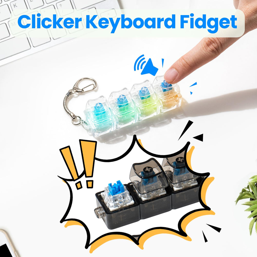 Hunfuthr 4-pack keyboard fidget cat black LED portable anxiety relief.