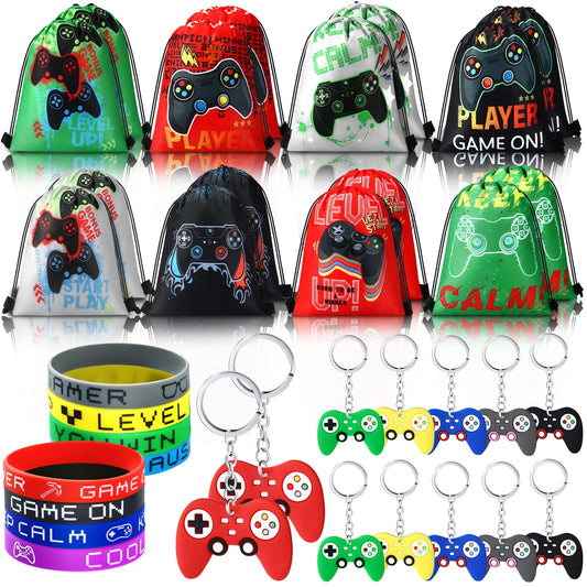 Hungdao 48-pcs game party gift bags in vibrant designs for guests