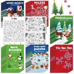 Hungdao Christmas mini activity book Santa pattern, portable quiet play for kids