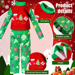 Hungdao doll clothes Christmas pattern closeup shows durable festive print.