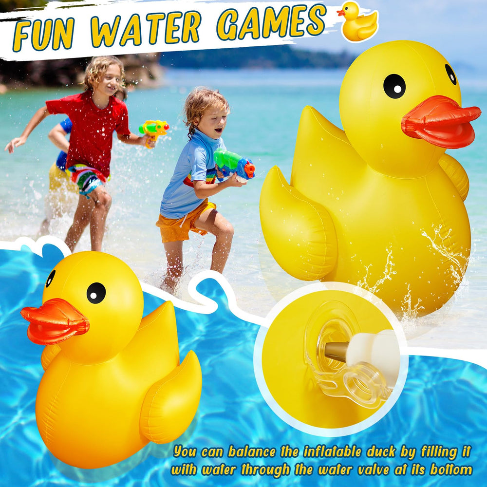 Hungdao giant duck pool float adds color to pool parties.