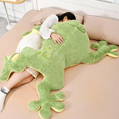 Huniupore large frog plush front view shows a cuddly, oversized hug buddy for kids