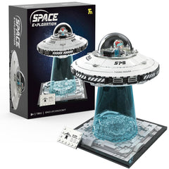 HUNKING UFO spaceship base lights illuminate a display for night-time wonder