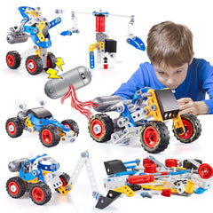 HUOZHI 5-in-1 STEM kit with electric motor powers dynamic models for kids