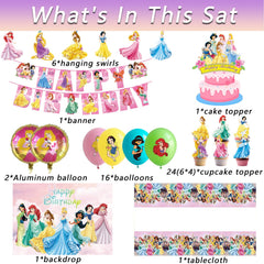 Hupalun Disney Princess backdrop creates a photo-ready stage for celebrations.