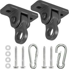 HUPBIPY heavy-duty porch swing hangers in black for secure outdoor installations.