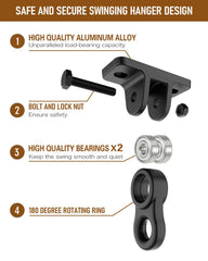 HUPBIPY swing hangers with anti-rust coating for weather-resistant performance.