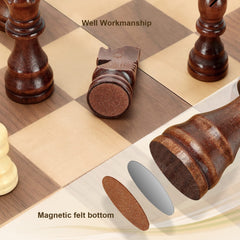 Hurdaos chess board storage with foam inserts protects pieces