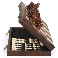 Hurdaos magnetic wooden chess board in walnut and maple for smooth, focused home play.