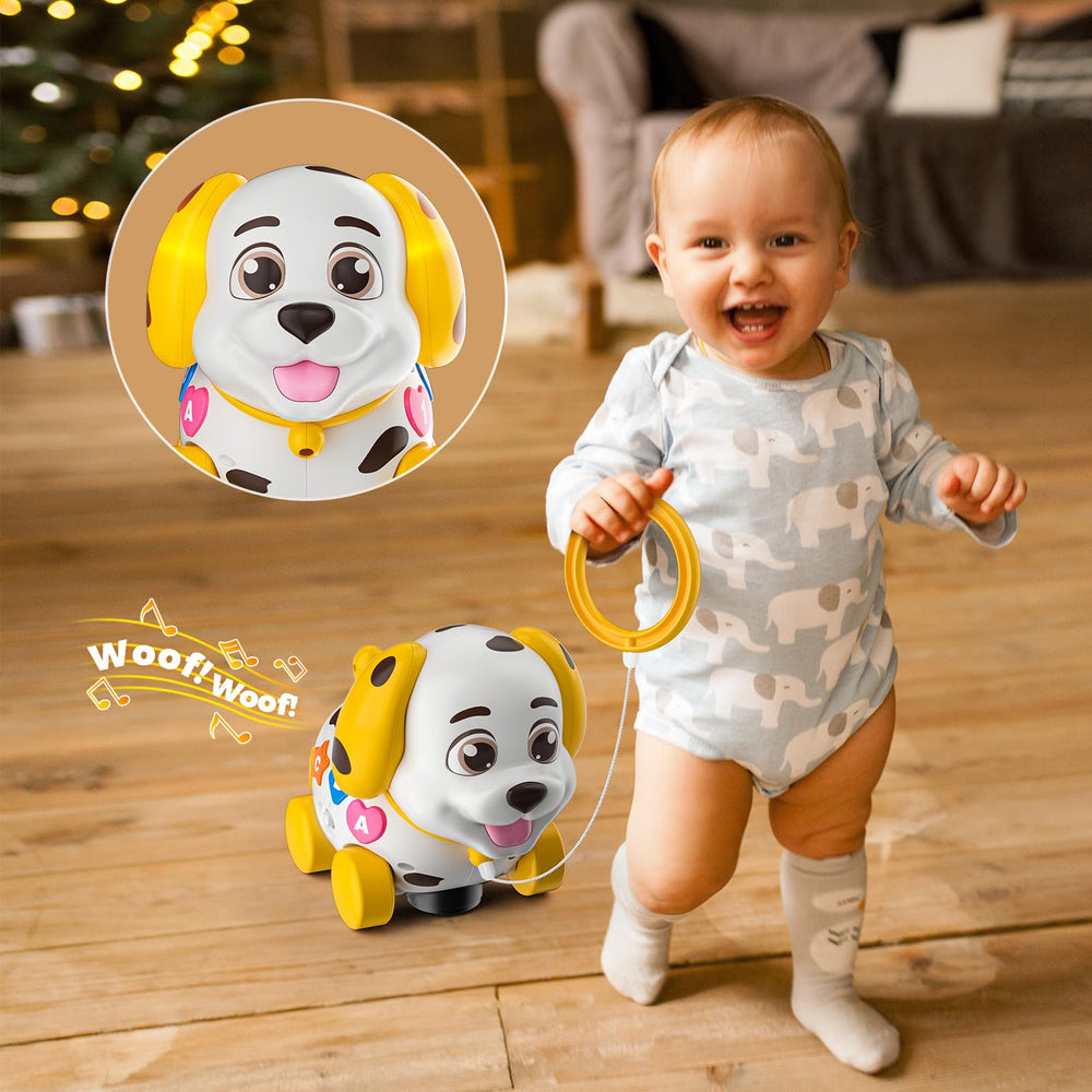 Hurdaos bilingual puppy toy introduces English and Spanish basics through sounds and songs.