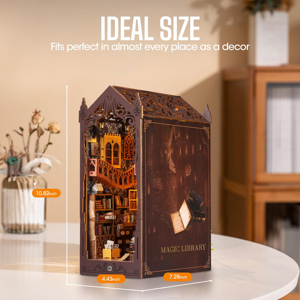 HURUC Book Nook Kit: elegant diorama detail sparks imagination on your bookshelf.