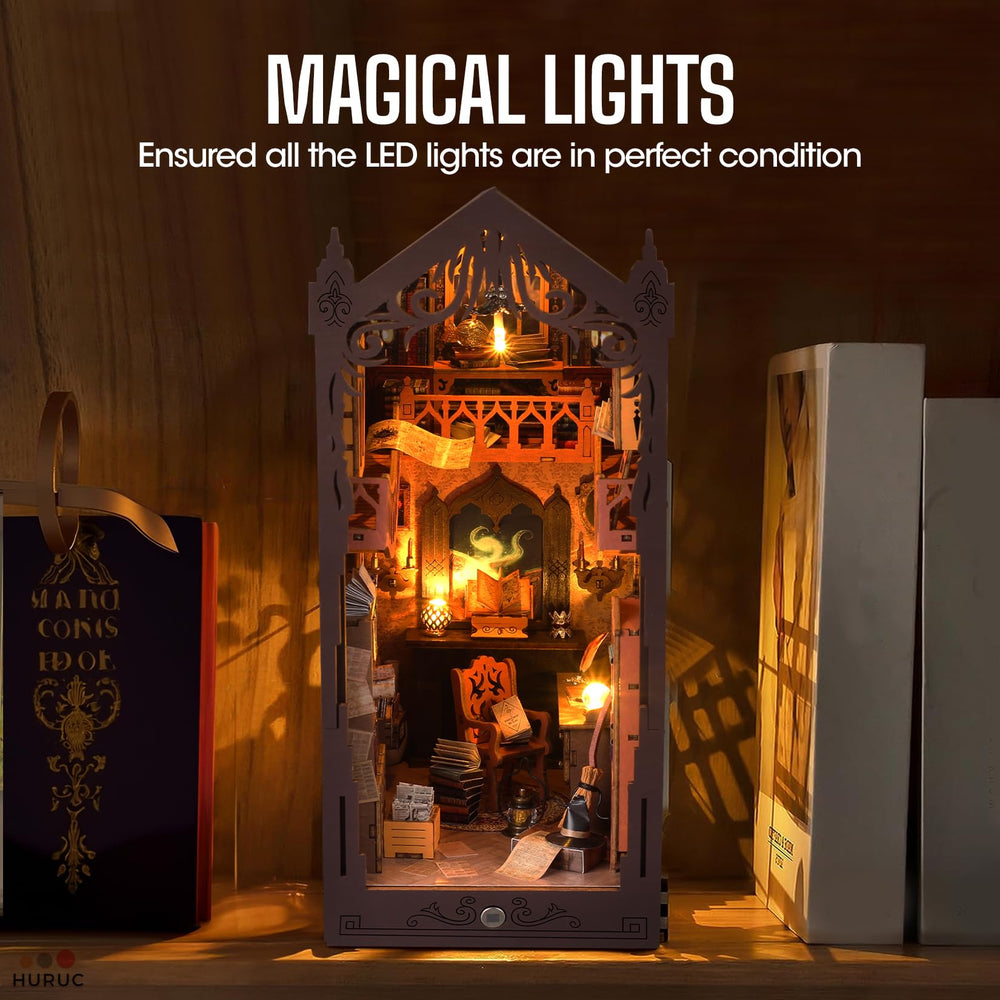 HURUC Book Nook Kit: transforms a shelf into a collectible scene.