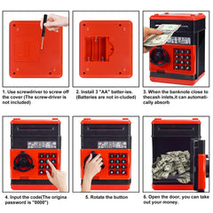 HUSAN piggy bank durable ABS material highlights safety and longevity