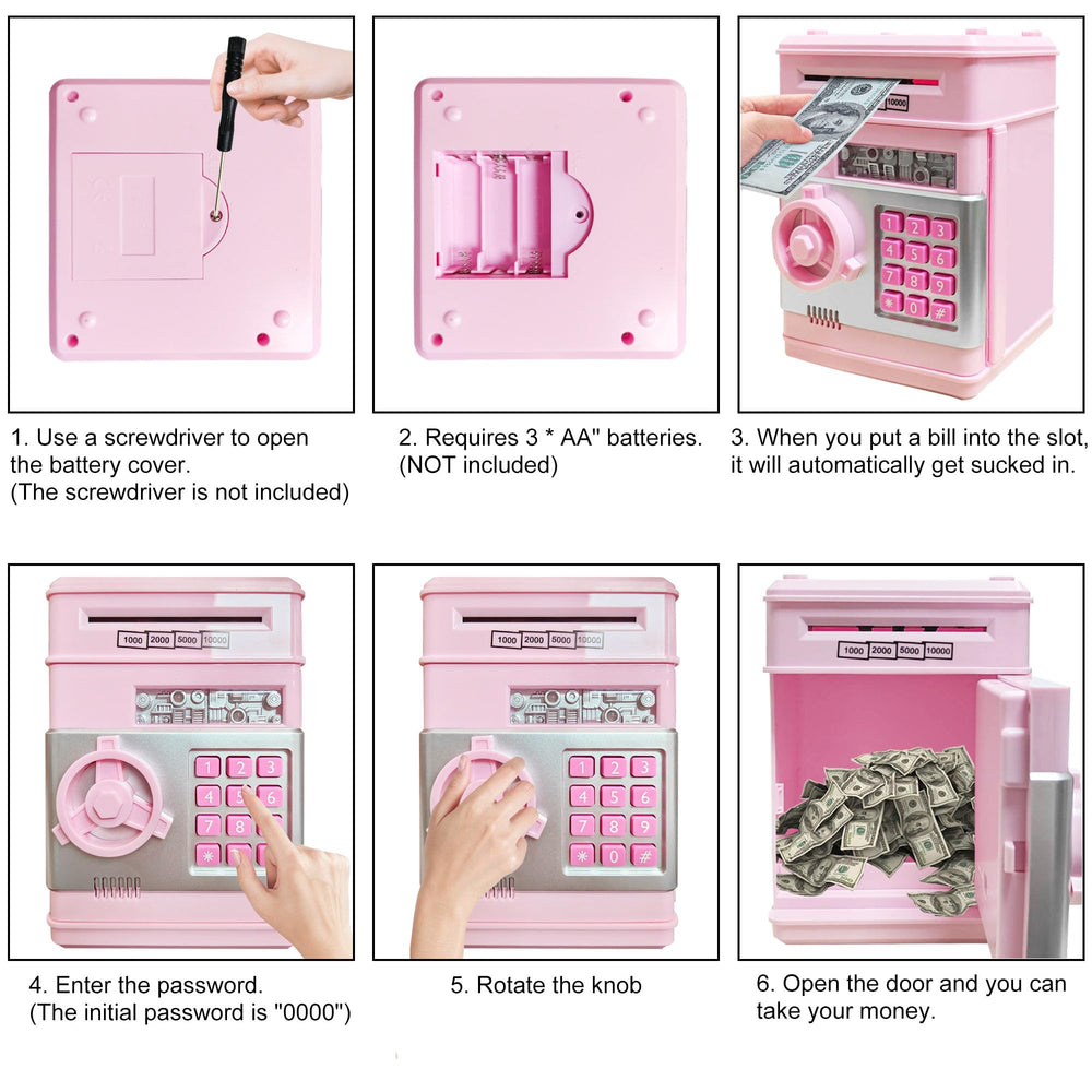 HUSAN anti fall ABS material ensures a durable kid friendly piggy bank.