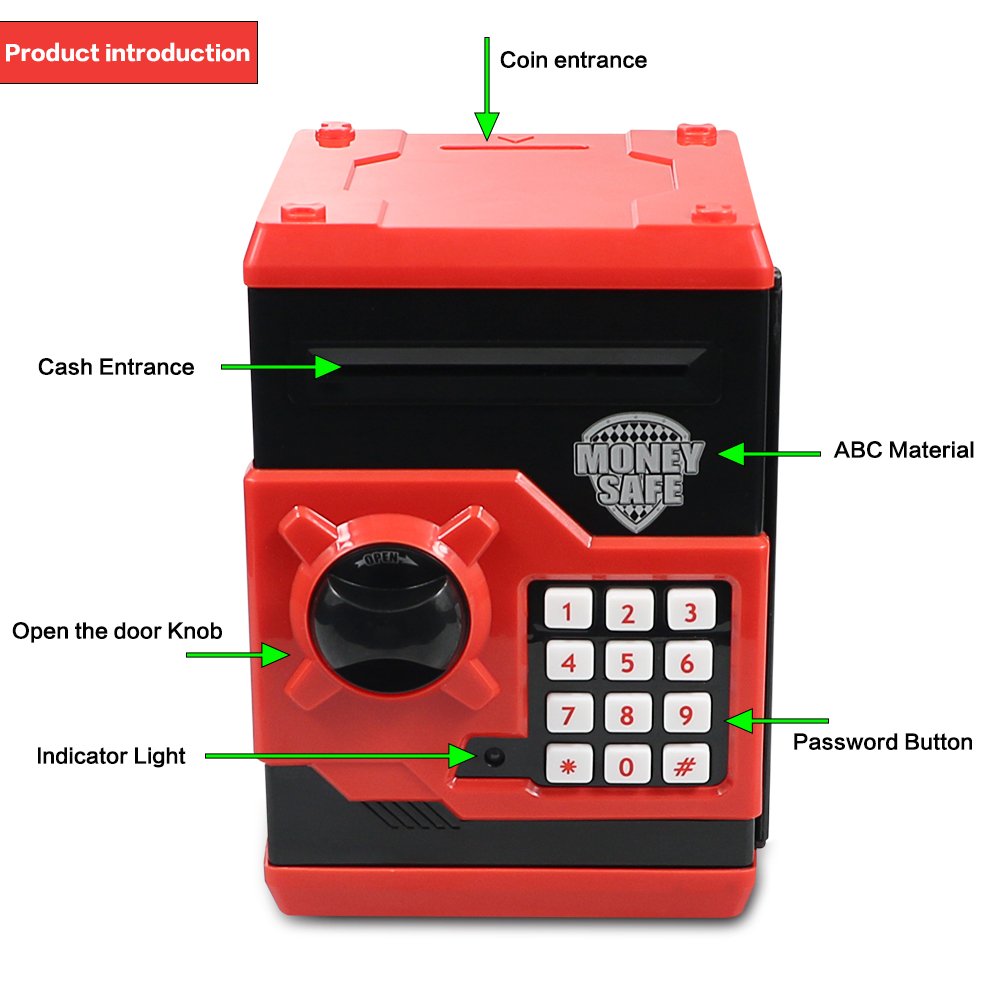 HUSAN Piggy Bank coin slot enables quick coin entry for smooth savings