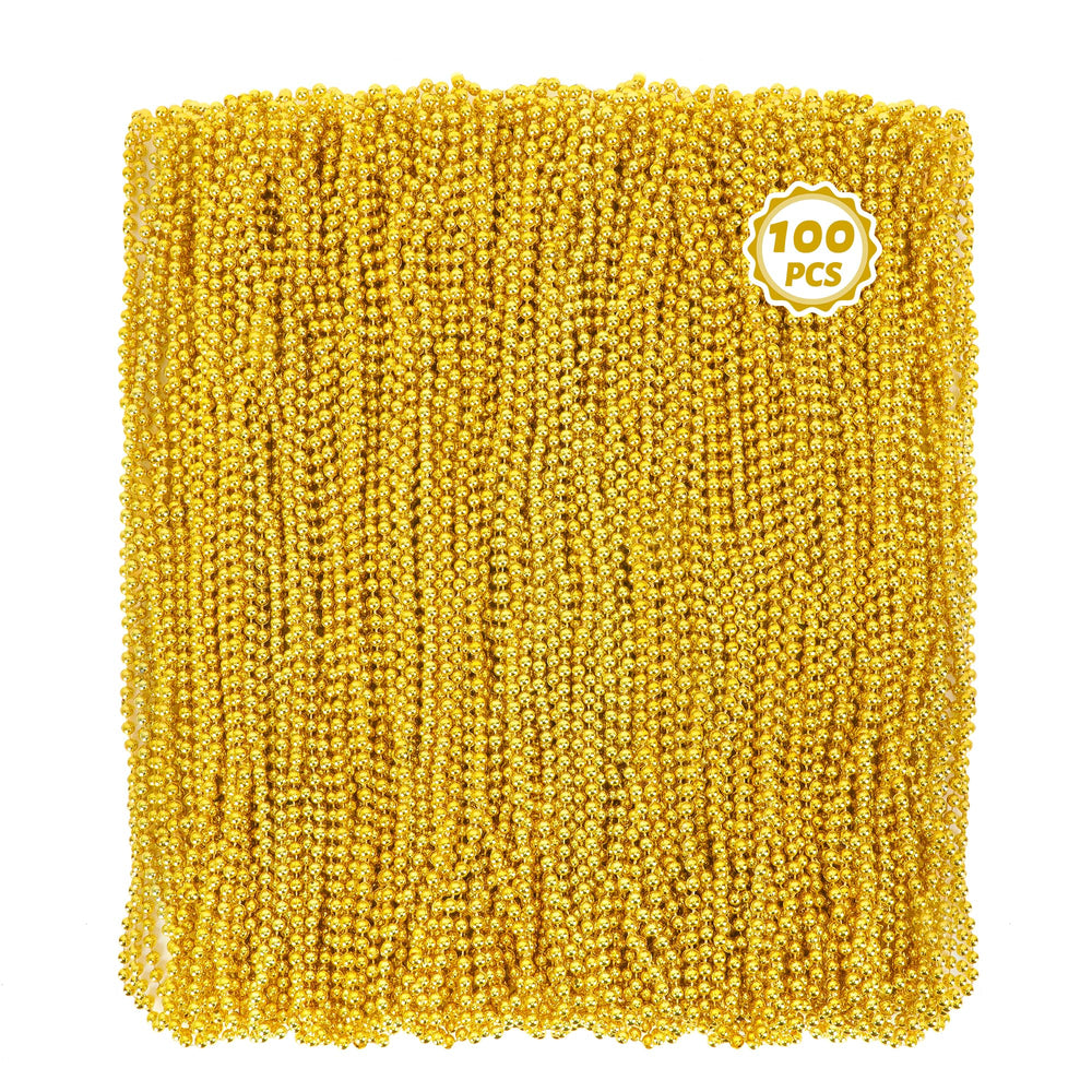 Huskein Mardi Gras beads 100pcs for festive parades and group outfits.