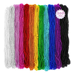 Huskein 200pcs Mardi Gras beads—vibrant bulk party favors for parades.