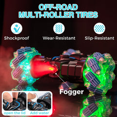 HuToYii RC stunt car 2.4GHz remote demonstrates reliable long-range control up to 50 meters