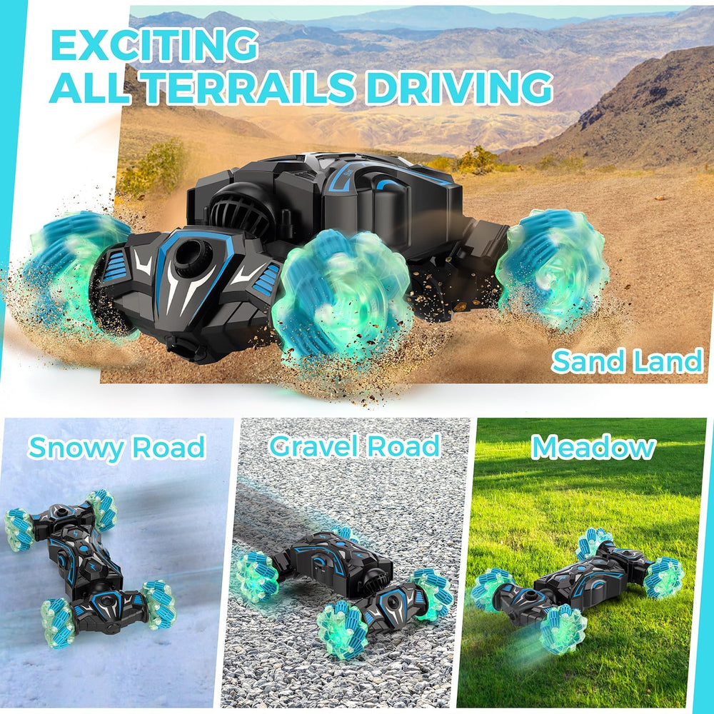 HuToYii stunt car's 4WD motor delivers speed and climbing power for thrilling races