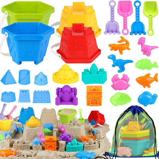 HUUIDY beach toys 27-pcs set for sunny sand play and creativity
