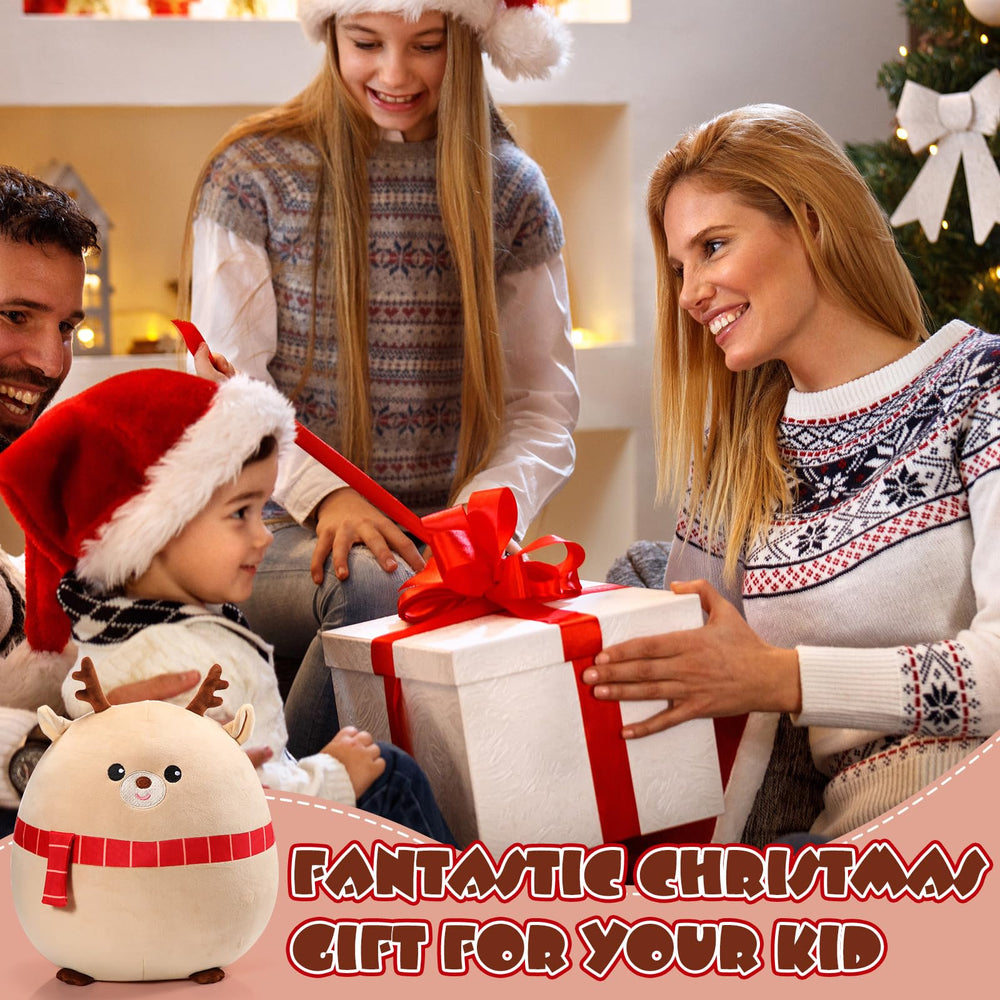 Huwena reindeer pillow decorative corner setup enhances holiday ambiance.