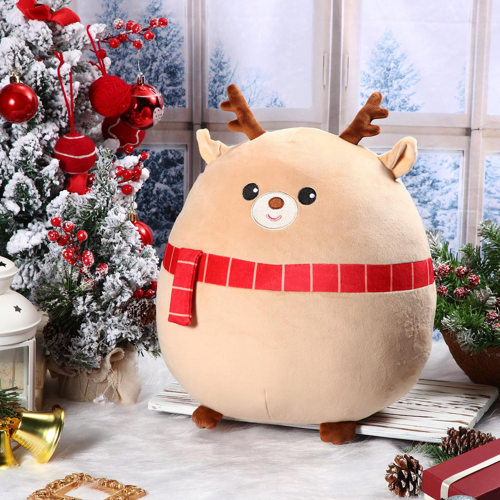 Huwena reindeer pillow showcases soft fabric texture for relaxed lounging.