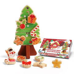 HUZU Christmas Tree base assembly showcases sturdy wooden pieces for durable, satisfying construction.