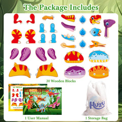 HUZU 30 blocks set invites varied dinosaur combos for imaginative storytelling