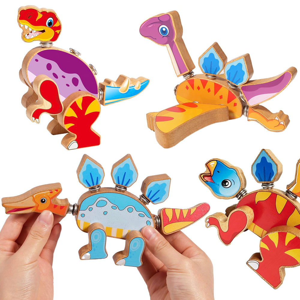 HUZU dinosaur snap connectivity shows secure pieces that click together for sturdy construction