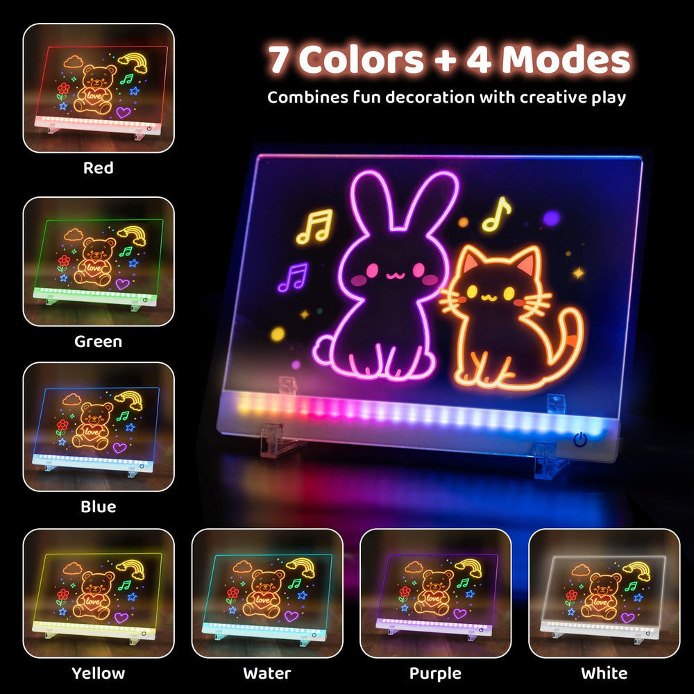 HVMVNV LED drawing board with included accessories for creative setup.