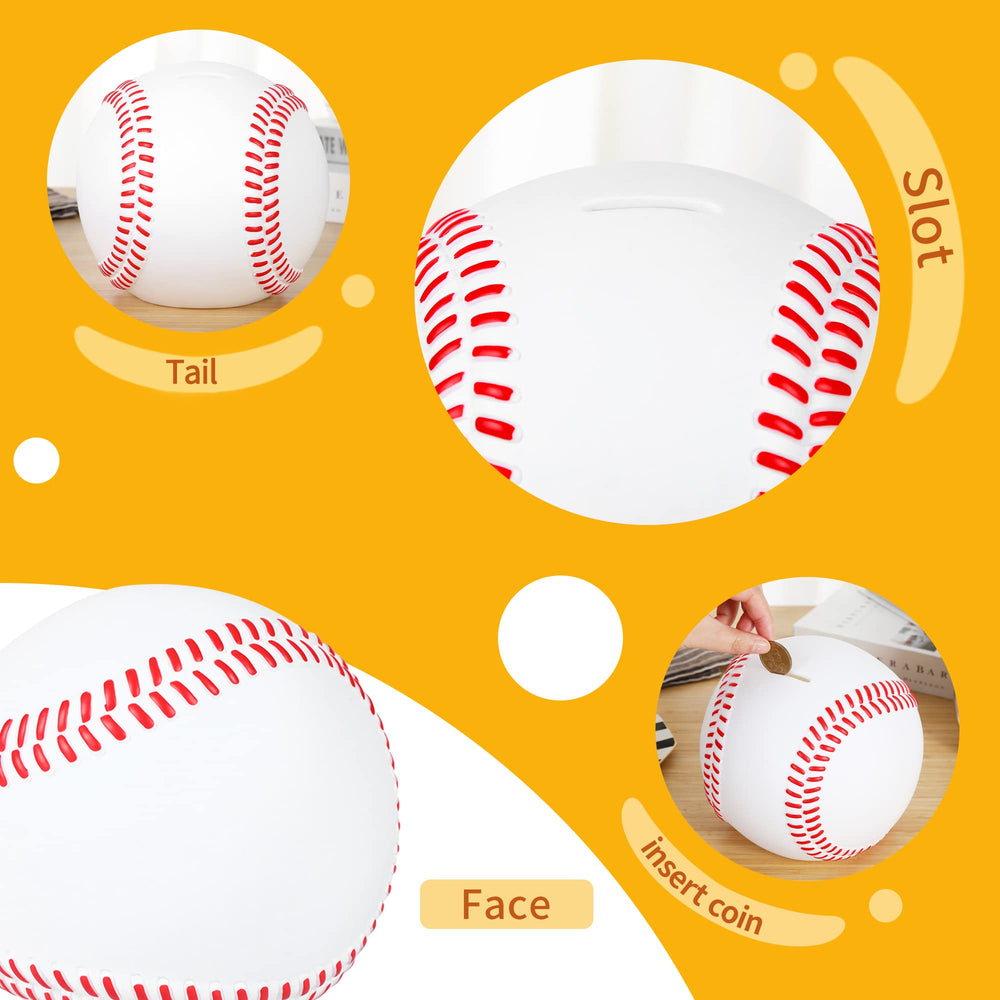 H&W Baseball Piggy Bank bottom plug demonstrates controlled opening
