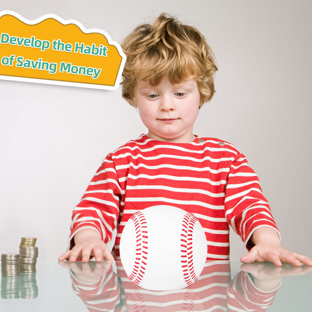 H&W Baseball Piggy Bank decor fit for desks or shelves