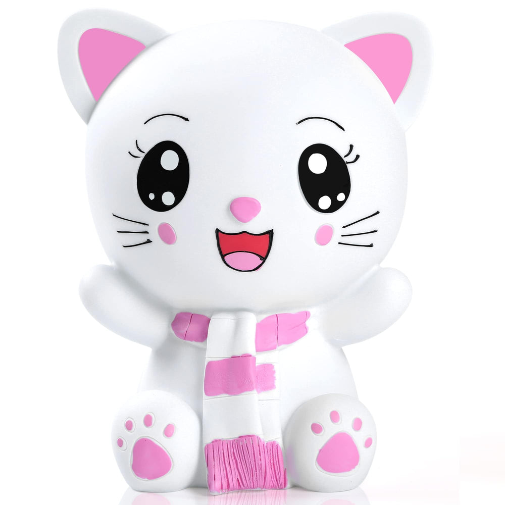 H&W Kitten Money Bank Pink front view showing playful design for kids' savings