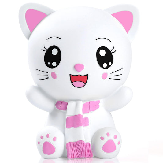 H&W Kitten Money Bank Pink front view showing playful design for kids' savings