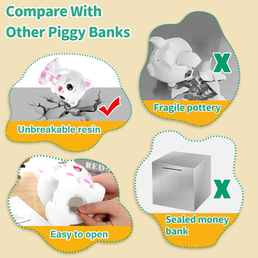 H&W Kitten Money Bank Pink gift-ready design for birthdays