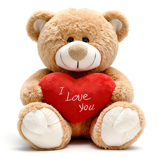HWD I Love You 10inch teddy heart close-up, cuddle-worthy gift for special occasions