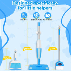 HWZ Kids Cleaning Set: mini broom and dustpan photo, compact design for small hands.