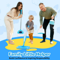 HWZ Kids Cleaning Set: rotate spray action photo, realistic feel for toddlers' cleaning fun.