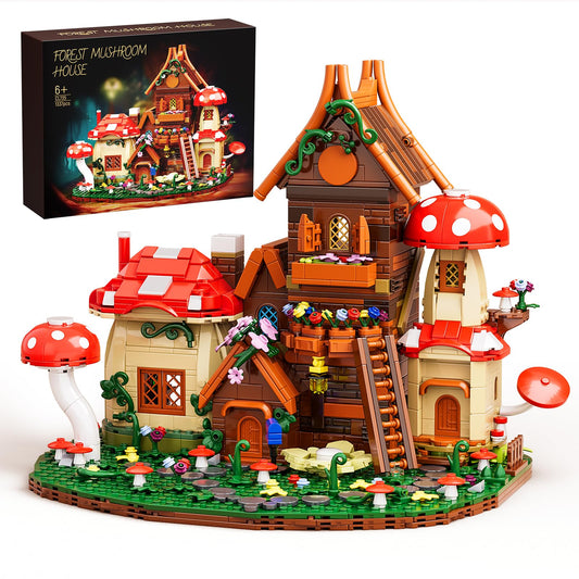 HXTTBD Forest Mushroom House roof view in bright red invites imaginative play.