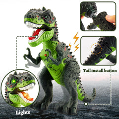 HYAKIDS T-Rex sprays water mist after walking for drama.