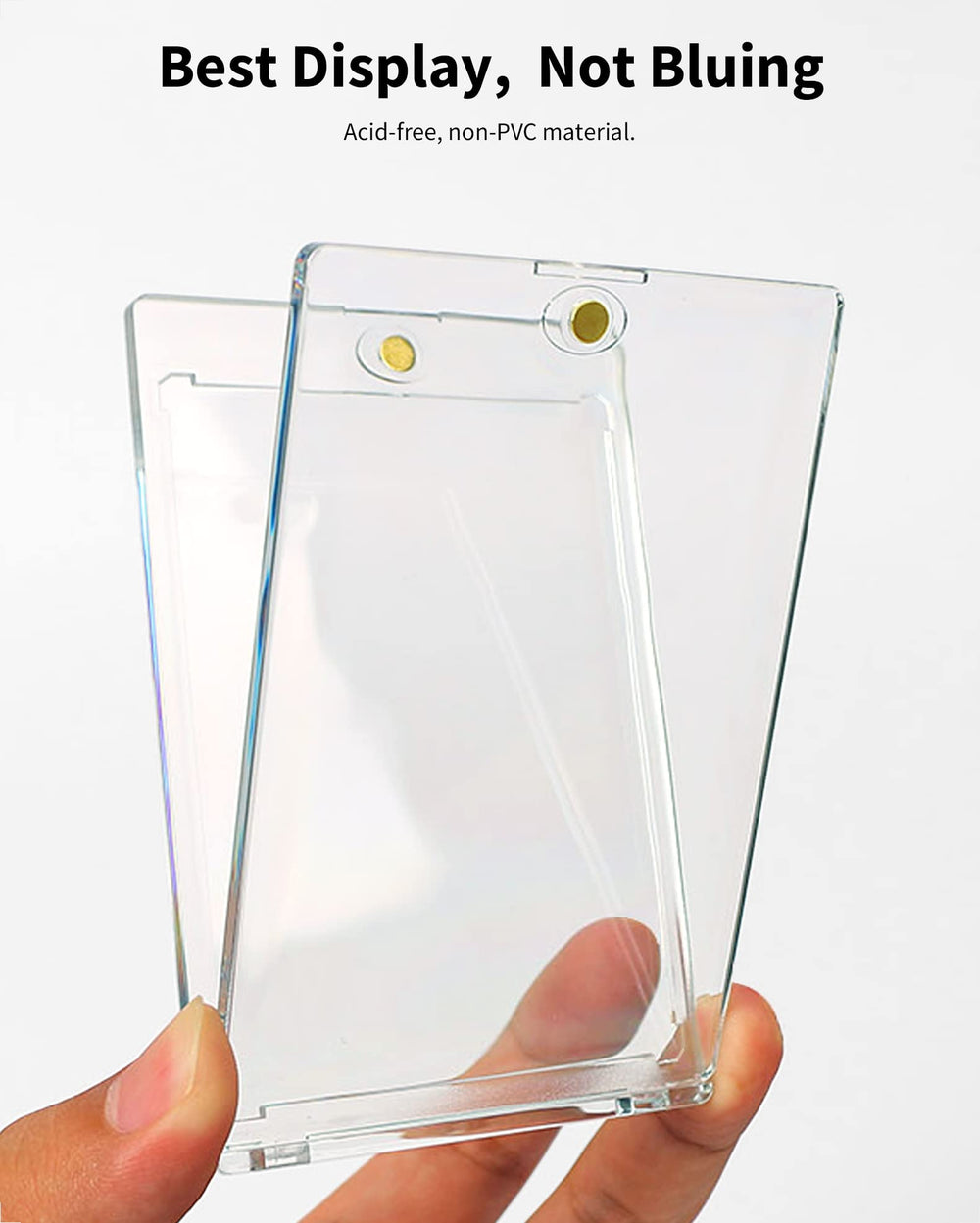 HYARUAT 180pt One Touch Card Holder uses a magnetic hinge for secure sealing.