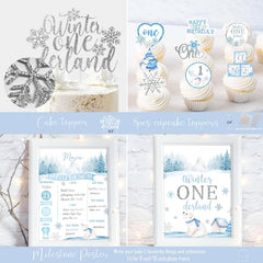 HYCSANBAO milestone posters capture early memories in a snowflake setting.