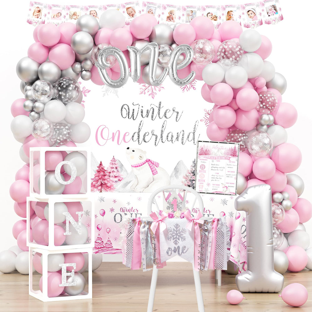HYCSANBAO Winter Onederland backdrop for cozy photos and festive party vibes.
