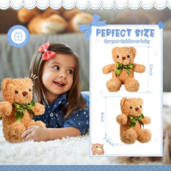 HyDren 10-inch brown plush bear with gentle fabric for safe play.